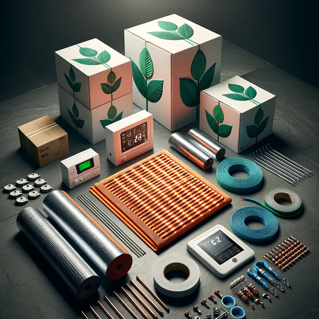 EkoBuild bathroom underfloor heating complete kit with Ribbon heating, WiFi thermostat and insulation